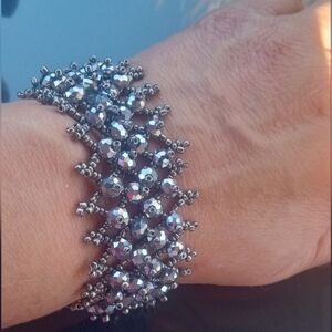 Dazzling Silver Beaded Bracelet